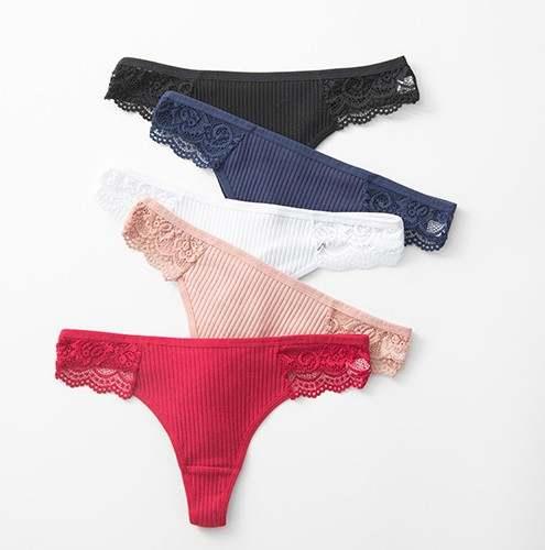 Cheap Cotton Thongs Women 3Pcs/set Soft T-back Underpants S-XL Ladies G-string  Underwear Low Waist Cotton Panty Lingerie