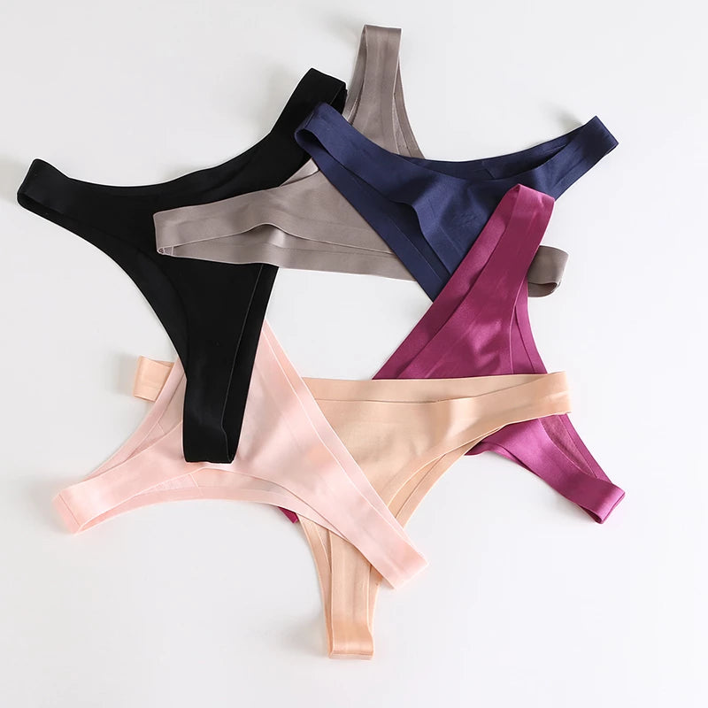 Linyuex Silk Comfortable Women Thongs String Seamless Panties